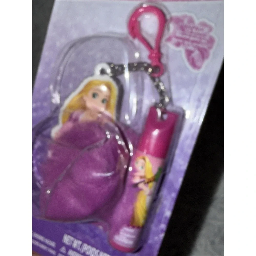 Disney Princess Ariel Rapunzel Lip Balm Keychain Cosmetic Set Lot of 2 New